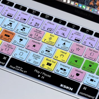 XSKN Final Cut Pro X 10 karštieji Klavišai Klaviatūra Padengti Odą Naujas Macbook 13 colių A1708 (Plokščias Raktas, Nr. Jutiklinis Baras) ir 12 