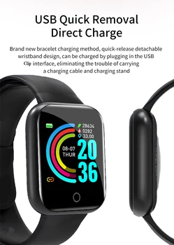 Y68 Pro Moterys Vandeniui Smart Žiūrėti Bluetooth Lydinio Dial Sporto laikrodis Širdies ritmo Monitorius Fitness Tracker Dovanas Naujiems Metams