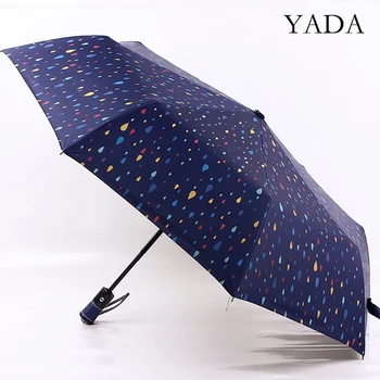 YADA INS Spalvinga lietaus lašas Lankstymo Automatinis Skėtis Moterų Žmogus UV Rainproof Skėtis Skėtis nuo Lietaus, Saulės Skėčiai YD200306