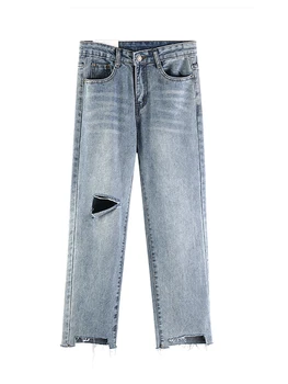 YAMDI džinsai moteris kišenėje Streetwear didelis juosmens mygtuką 2020 m. rudens žiemos džinsinio audinio kelnės moterims slim džinsinio audinio kelnės pantalon derliaus