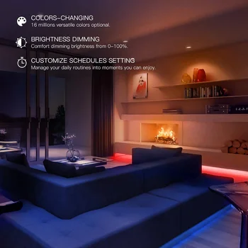 Yeelight Smart Šviesos Juostelė 1m Pratęsimo Aurora Lightstrip Plus LED RGB Spalvų Šviesos Dirbti su Alexa, Google 
