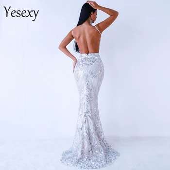 Yesexy 2021 Moterų Sexy Off Peties China Suknelės Moterų Backless Maxi Elegantiškas Šalis Suknelė Vestdios VR9314