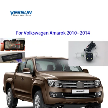 Yessun CCD Galinio vaizdo Kamera Volkswagen Amarok 2010~Stovėjimo Atvirkštinio Atsarginės 4 LED vaizdo KAMERA Automobilio licencijos plokštė