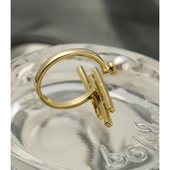 Yhpup Prabangus Vestuvės Vestuvinis Žiedas Moterims, Elegantiškas Perlų Papuošalai Naujo Dizaino Bling Kubinis Cirkonis Piršto Žiedą