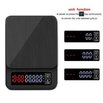 Yieryi LED Skaitmeninis Kavos Elektroninių Masto su Laiko, USB Maitinimo Lizdas Virtuvė Masto 3kg/0,1 g, 5kg/0,1 g, 10kg/1g Kišenėje Masto