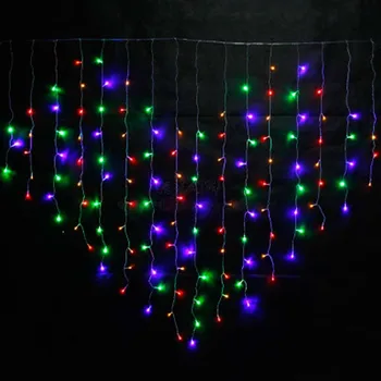 YIMIA 2x1.6m LED Atostogų Kalėdų Užuolaidų Žibintai Širdies Lašų Varveklis Žibintai 128 LED String Pasakų Žibintai Vestuvių Papuošalai