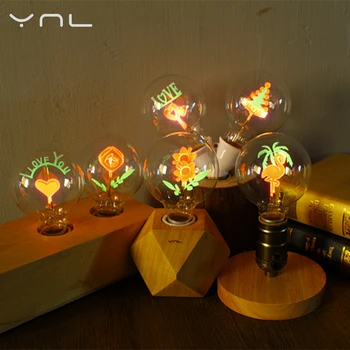 YNL Ampulä-Derliaus Edison Lemputė E27 G80 Gėlių, Kaitinamosios Lemputės, Patalpų Lempa 220V Kaitrinę Lemputę Namų Dekoro Retro 