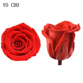 YO CHO 8PCS/Box Rose Amžinąjį Gėlių 5cm Konservuoti Šviežių Gėlių Raudona Rožė Valentino Dienos Dovana Vestuvių dieną, Motinos Dieną Gėlių Dekoras