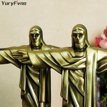 YuryFvna Metalo Statula Jėzaus Statulėlės Meno Krikščionių Statula Crist Redentor Jėzaus Kristaus Skulptūros Modelį, Namų Dekoravimo, Dovanų