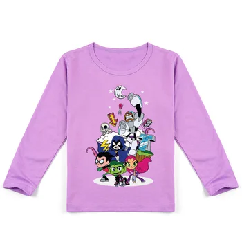 Z&Y 2-16Years Teen Titans Eiti MARŠKINĖLIAI Vaikams Laisvalaikio Tees Vaikų Kostiumas Cartoon Žaidimai Drabužiai Berniukams Tshirts mergaitėms ilgomis rankovėmis viršūnes