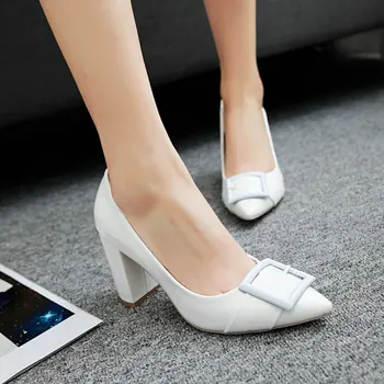 ZawsThia 2020 naujas PU odos wimen moterų batai blokas, didelis batelių balta balta juoda šalis, moteris, ponios batai adatos (stiletai)