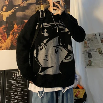 ZAZOMDE 2020 Naujas Harajuku derliaus Streetwear megzti megztinis Rudenį, žiemą prarasti tirštėti šiltas hip-hop megztinis džemperis vyrams viršų