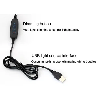 Zerouno Led knyga Lempos įrašą Skaitymo Šviesos USB Power juoda Lanksti žarna stalas Stalas Pagalvėlė studijų pritemdomi šviesus 5V žiedas