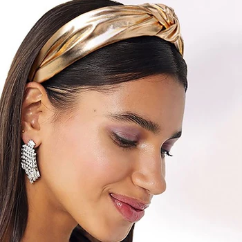 ZHINI 2020 m. Moteris Kietas Lankelis Turbaną Elastinga galvos Apdangalai Mados Prabangių Pločio Viršuje Mazgas Plaukų Juostos Moterų Plaukų Aksesuarai, Papuošalai