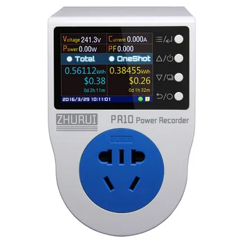 ZHURUI PR10-A AU 10A galios matuoklis plug /power monitor / energijos skaitiklis lizdas / gali priemonės/ signalas/ laikas/ 0.1~2500w