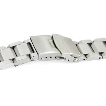 ZLIMSN Sidabro Apyrankė Kieto Nerūdijančio Plieno Watchband 20 22 24mm Prabanga Karinės Metalinės Juostos Pakeitimas Relogio Feminino S15