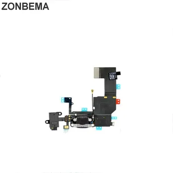 ZONBEMA 50pcs Įkroviklio Įkrovimo lizdas USB Doko Jungtis, Flex Cable For iPhone 5 5C 5S Ausinių Audio jungtis