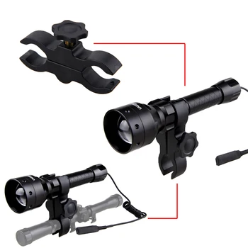 Zoomable Medžioklės Žibintuvėlis 500 Metrų 55mm Objektyvo Fokusavimo Taktinis Pagal-Gun barrel Šviesos+Šautuvas taikymo Sritis Mount+18650+USB Įkroviklis+Jungiklis
