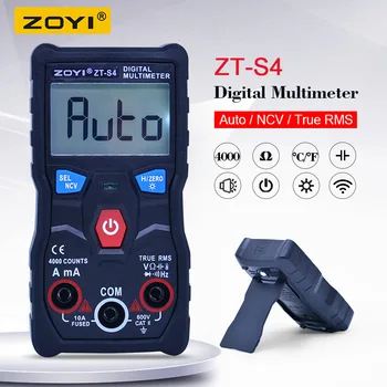 ZT-S4 True RMS Skaitmeninis Multimetras 4000 skaičiuoja autoranging AVO metrų AC DC 600V Voltmeter +NCV bandymo temperatūrai bandymas