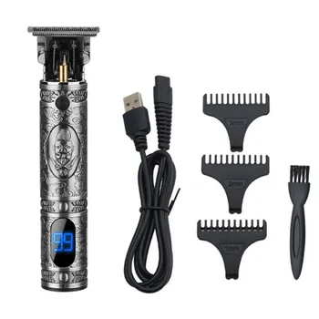 Įkrovimo šukuosena, Kirpykla, Plaukų Clipper Žoliapjovės Elektrinės barzda LCD Ekranas Plaukų Pjovimo Staklės Vyrų Baldheaded T-ašmenys Žirklės