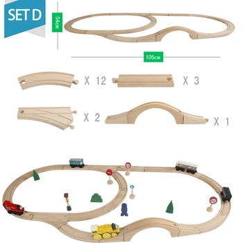 Įprasta, Priedai Medinis Žaislas Traukinio Bėgių Nustatyti Mediniai Geležinkelio Elektros Geležinkelių Traukinio Švietimo Diecast Žaislai Vaikams Traukinys