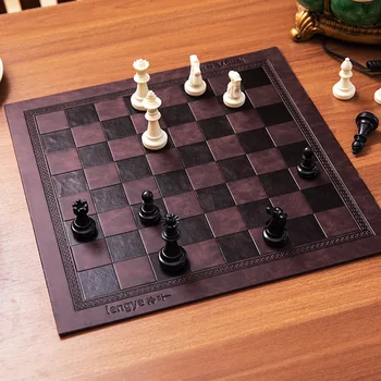 Šachmatų Lenta Unikaliu Dizainu Reljefinis Modelis Odos Šachmatų Lenta Valdybos Bendrojo Universalus Šachmatų Lenta Nešiojamų Šaškių Lentos