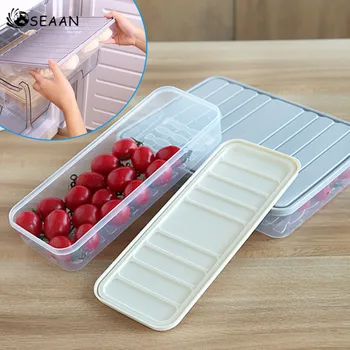 Šaldytuvas maisto produktų laikymo dėžutė kvadratinė plastiko vieno sluoksnio uždaromos Fresh box skaidri klasifikacija virtuvės šviežių saugojimo dėžutė