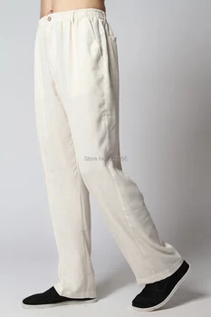 Šanchajaus Istoriją, naujų pardavimo vyriški Kinų Stiliaus Drabužių chi Kelnes KungFu kelnes kungfu Kelnės taiji drabužių Smėlio spalvos