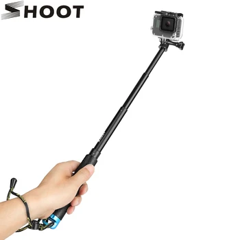 ŠAUDYTI Nešiojamų Selfie Stick Pratęsti Monopodzie tvirtinimas GoPro Hero 9 8 7 6 5 Juoda Xiaomi Yi 4K Sjcam Sj4000 Eken Fotoaparato Priedų