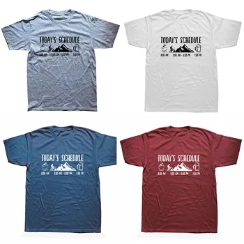 Šiandien Grafikas Cyclings Kalnų Bikings Kavos Alaus T-Shirt Juokinga Spausdinami T Marškinėliai Vyrams trumpomis Rankovėmis Medvilnės Vyrų Viršūnes Marškinėlius