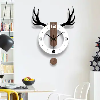 Šiaurės Ins sieninis laikrodis kambarį Elnių galvos mitas Kūrybos Sieninis laikrodis Kvarcinis laikrodis Namų Puošybai elnių ragai Mados dovana E0861