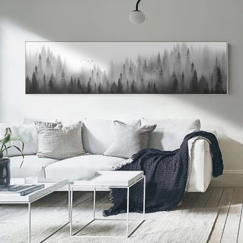 Šiaurės Kraštovaizdžio Miškų Miško Drobės Paveikslai Skandinavijos Sienos Menas Nuotraukų, Plakatų Spausdinimas, skirtą Kambarį Namuose Biuro Dekoras