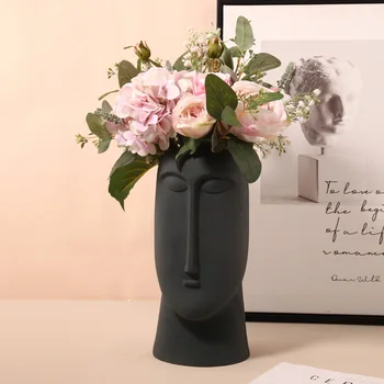 Šiaurės veido kūrybinės keramikos vaza apdailos kambarį džiovintų gėlių plug minkšta apdaila gėlių vaza namų puošybai
