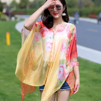 šifono apsaugos nuo saulės megztinis kimono saulės marškinėliai moterims, drabužiai, viršutiniai drabužiai 2020 metų Vasaros Mados Plius Dydis Drabužių Atsitiktinis Palaidinė