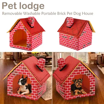 Šiltas Nešiojamų Raudonų Plytų Šuo Namas Lovos Smulkaus ir Vidutinio Šunų, naminių Gyvūnėlių Produktai, Namų Augintinio Lovos Katė