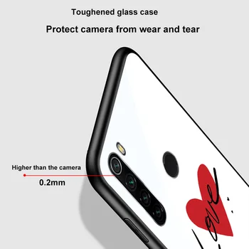Širdies Mėnulis Atveju Xiaomi Redmi Pastaba 8 9 7 8T K20 K30S 6 Pro Mi Pastaba 10 9 9T 8 Pro SE Poco X3 F1 Stiklo Telefono Atvejais Padengti Rubisafe