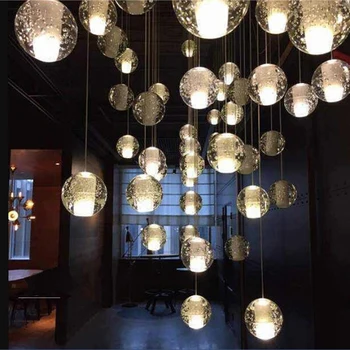 Šiuolaikinių LED Kristalų liustra G4 Kamuolys lempos laiptai liustra kambarį dekoruoti Miegamojo, pakaba, lempos Kabo lempa