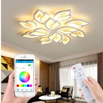 Šiuolaikinių LED šviestuvo APP nuotolinio valdymo funkcija kambarį miegamasis LED lubų šviestuvas akrilo siurbimo liustra gamyklos pardavimo