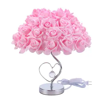 Šiuolaikinių vestuvių dekoravimas stalo lempa Valentino Dienos Dovana, santuokos miegamasis naktiniai staleliai, stalinės lempos kūrybos Rožės gėlių šviesos
