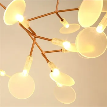 Šiuolaikinės Heracleum Medžių Lapų Pakabukas Šviesos diodų (LED) Lempą, Pakaba, Lempos Kambarį Meno Baras Geležies Restoranas Namų Apšvietimo PA0217