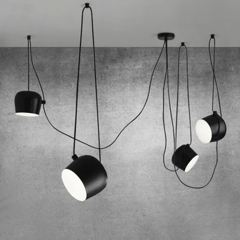 šiuolaikinės pramonės geležis spider būgno sieniniai šviestuvai juoda pakabos šviestuvas, baras kambarį kabinti šviesos lempos šviestuvai