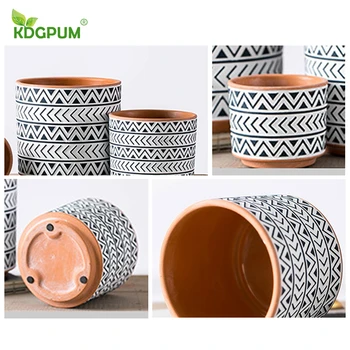 Šiuolaikinės Rankų Darbo Keramikos Vazonas Šiaurės Stiliaus Paprasta Geometrija Mėsingos Vazonas Kūrybos Žaliųjų Augalų Vazonas
