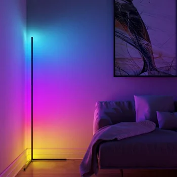 Šiuolaikinės RGB LED Grindų Lempos Dezinfekavimo Grindų Apšvietimas Nuotolinio Valdymo Kampe Grindų Lempos Coloful Stovi Lempa Už Kambarį