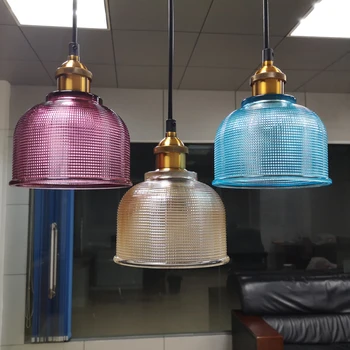 Šiuolaikinės spalvinga stiklo pakabukas lemputė E27 6 spalvų paprasta led kabo lempa droplight už valgomasis baras, restoranas deco šviesos šviestuvas