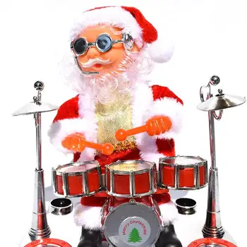 Šokių, Dainavimo Kalėdų Senelio Lėlės Muzikos Būgnais Pav Elektros Kalėdų Žaislą Su Baterijomis, Namų Puošybai