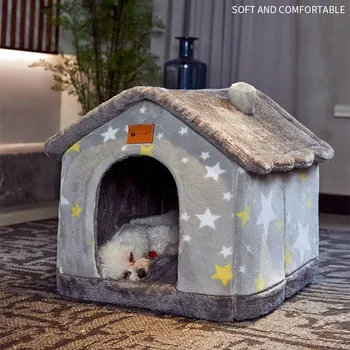 Šuo Lova, Name Žiemą Šilta Mažų Šunų Teddy Katė Lova Visais metų laikais Universalus Nuimamas ir Plaunamas Dog House Bed Pet Supplie