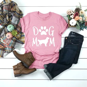 Šuo mama marškinėliai auksaspalvis Retriveris šuo mama grafinis juokinga moterų mados camiseta rosa feminina tumblr medvilnės priežastinis t-shirt leteną tees