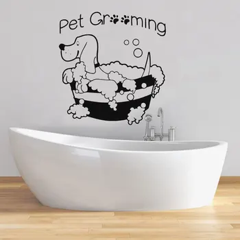 Šuo Pet Grooming Salon Siena Lipdukas Vinilo Namų Dekoro Pet Shop, Lipdukai Nuimamas Freskomis Nuimamas Tapetai A255