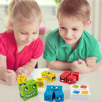 Švietimo Vaikų Rubiko Kubo Veidas Blokai Rubiko Kubo Žaidimas Žaislas Loginį Mąstymą Mokymo Ankstyvojo Lavinimo Žaislai Dovana Kūdikiui
