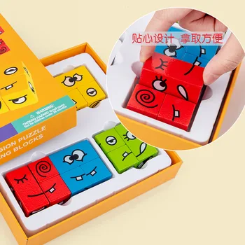Švietimo Vaikų Rubiko Kubo Veidas Blokai Rubiko Kubo Žaidimas Žaislas Loginį Mąstymą Mokymo Ankstyvojo Lavinimo Žaislai Dovana Kūdikiui